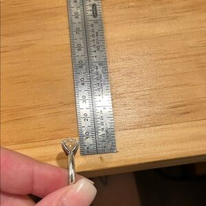 Sterling Silver & square cushion cut Moissanite ring. Size 7